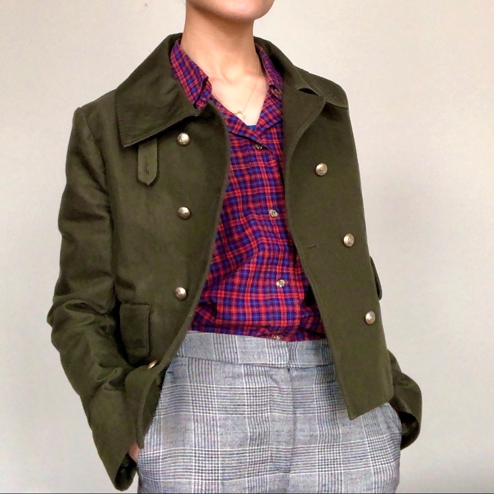 Hache utilitarian canvas military jacket